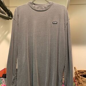 Joah Brown Long Sleeve Crew Neck Logo Top